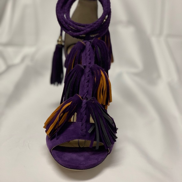 SOLD  | Jimmy Choo Mindy Fringe Sandal Heel Purple - Picture 6 of 7